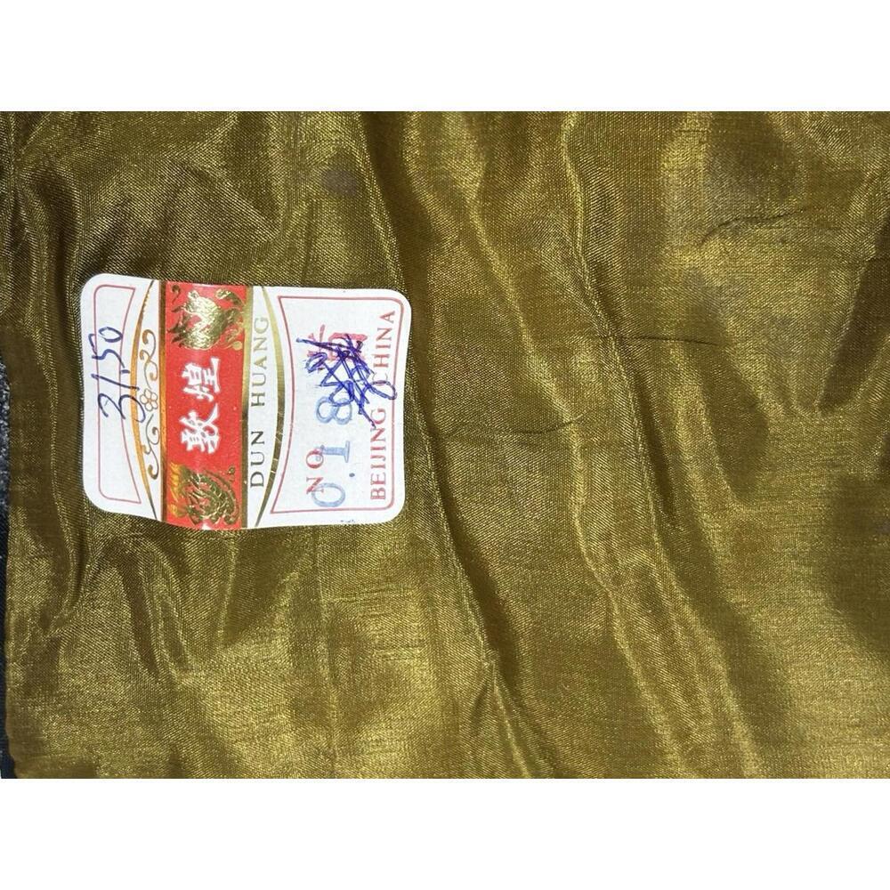 Vintage Dun Huang Chinese Silk Embroidery Bird & Flowers Wall Hanging 12x24 - Picture 9 of 9